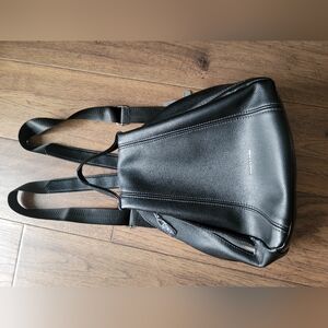 Black PLeather Unisex Backpack